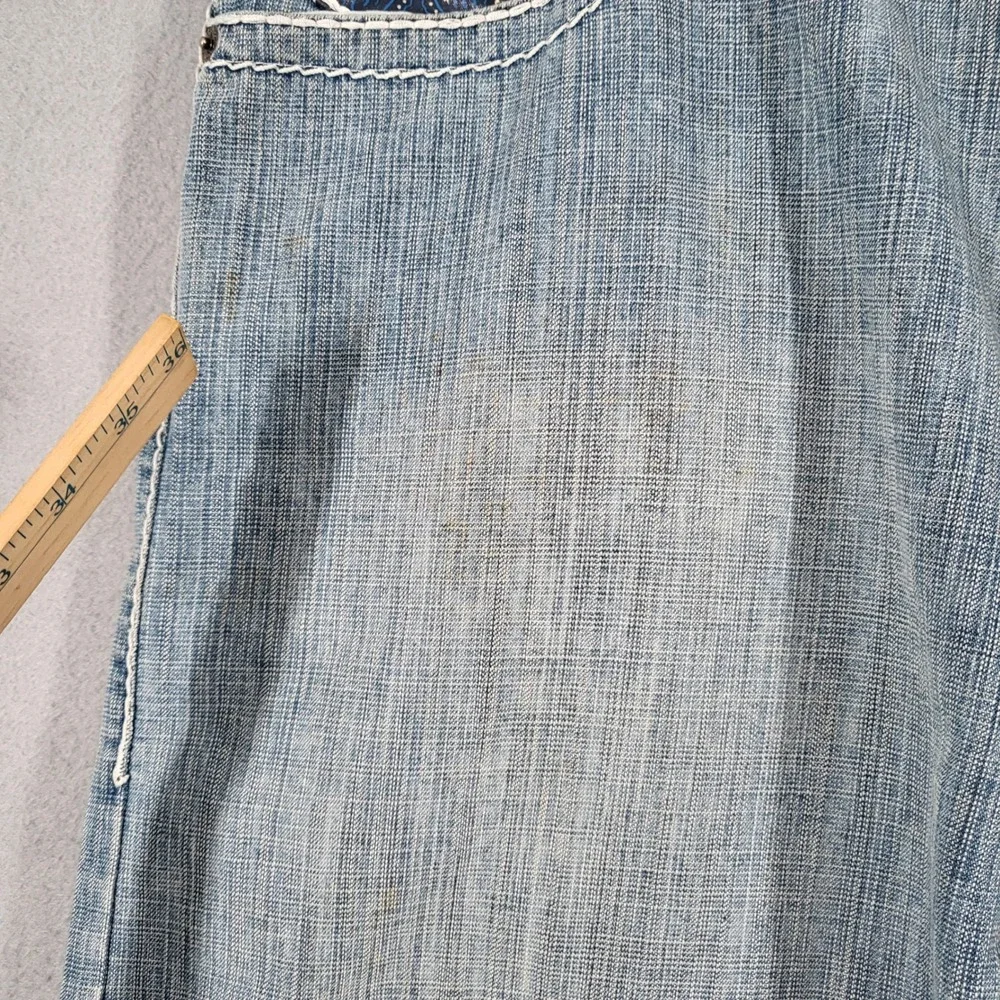 Delf Shorts Men's 38 Blue Denim‎ Cargo Embellished Pockets Casual Baggy Y2K